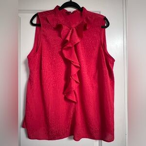 Vince Camuto Sleeveless Red Ruffle Front Camisole